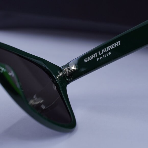 Saint Laurent SL 51 B SLIM 005 Square Sunglasses - Green/Black - Picture 7 of 9